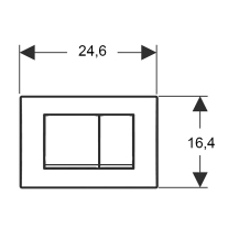 Clapetă de acționare, Geberit, Delta30, crom lucios
